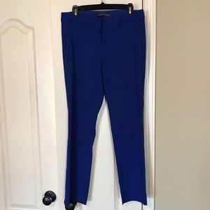 Royal blue with black dots ankle cropped pants